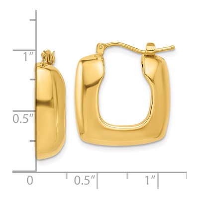 14K Yellow Gold 22mm Square Hoop Earrings – view 4