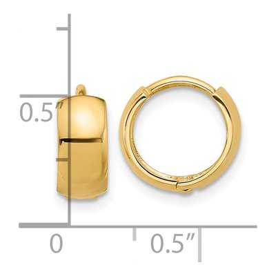 14K Yellow Gold 12mm Hoop Earrings – view 4