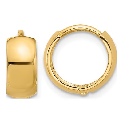 14K Yellow Gold 12mm Hoop Earrings