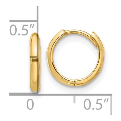 14K Yellow Gold 10mm Hoop Earrings – view 4