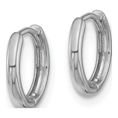 14K White Gold 10mm Hoop Earrings – view 2