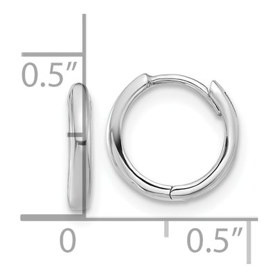 14K White Gold 10mm Hoop Earrings – view 4
