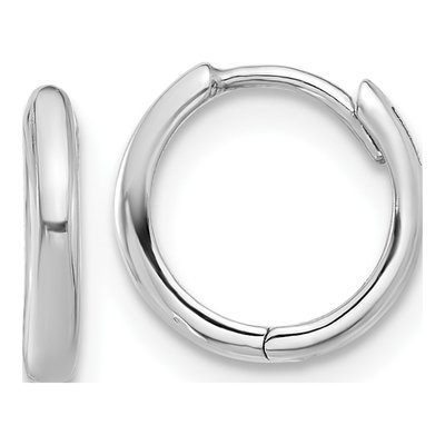 14K White Gold 10mm Hoop Earrings