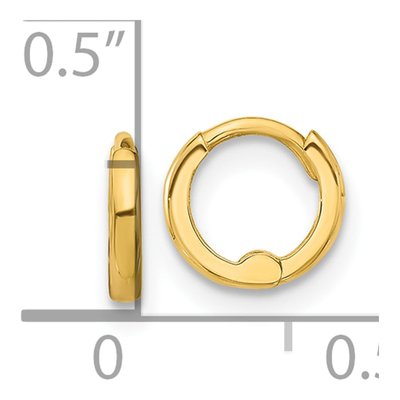 14K Yellow Gold 7.5mm Hoop Earrings – view 4