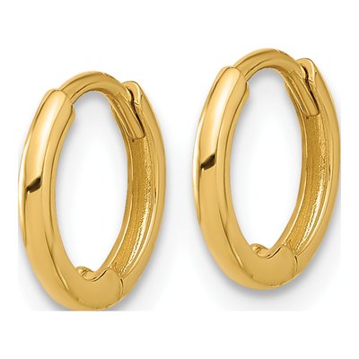 14K Yellow Gold 10mm Hoop Earrings – view 2
