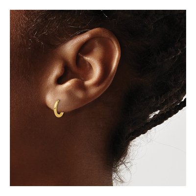 14K Yellow Gold 10mm Hoop Earrings – view 3