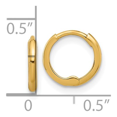 14K Yellow Gold 10mm Hoop Earrings – view 4