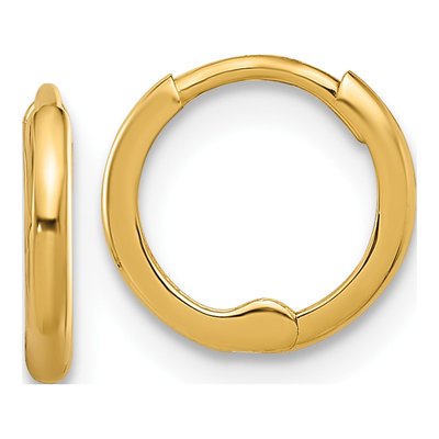 14K Yellow Gold 10mm Hoop Earrings