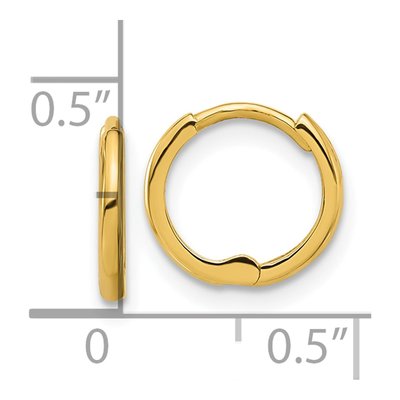 14K Yellow Gold 11mm Hoop Earrings – view 4