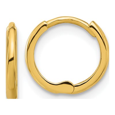 14K Yellow Gold 11mm Hoop Earrings
