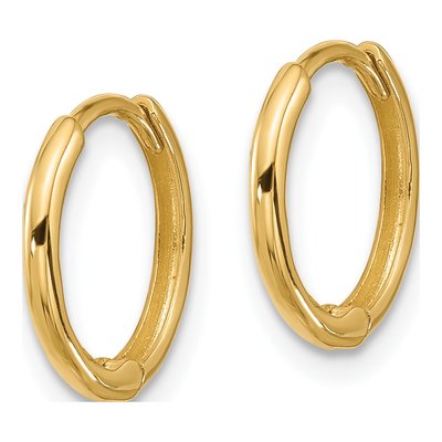 14K Yellow Gold 13mm Hoop Earrings – view 2