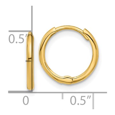 14K Yellow Gold 13mm Hoop Earrings – view 4