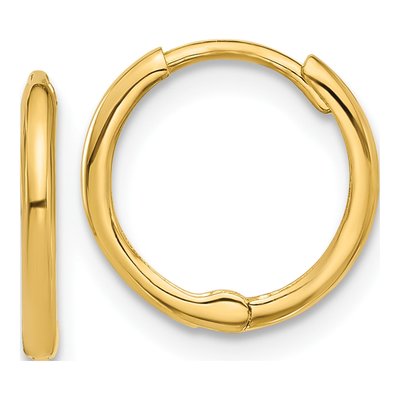 14K Yellow Gold 13mm Hoop Earrings