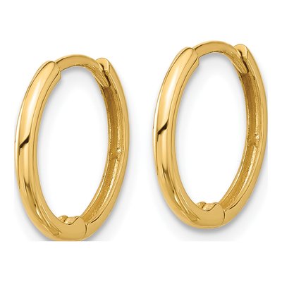 14K Yellow Gold 14mm Hoop Earrings – view 2
