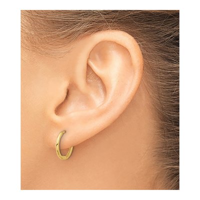 14K Yellow Gold 14mm Hoop Earrings – view 3