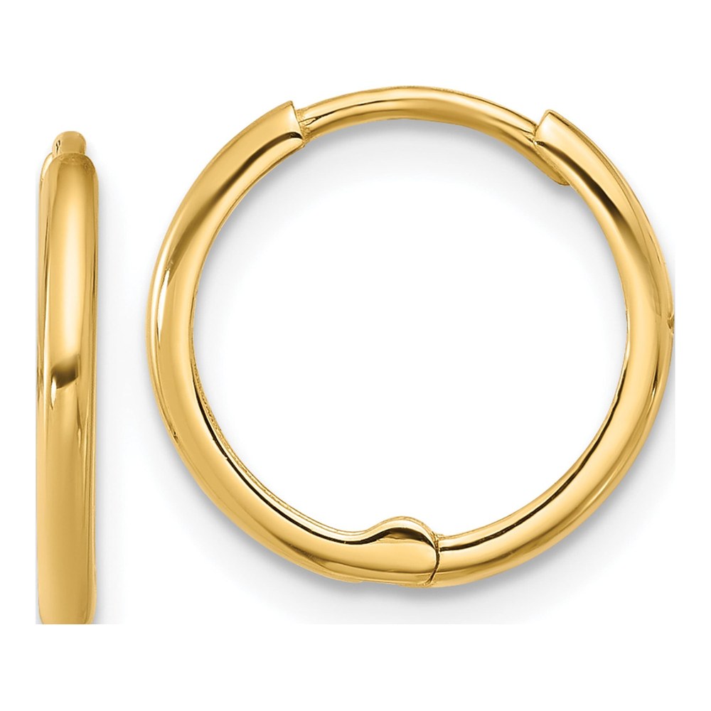 14K Yellow Gold 14mm Hoop Earrings