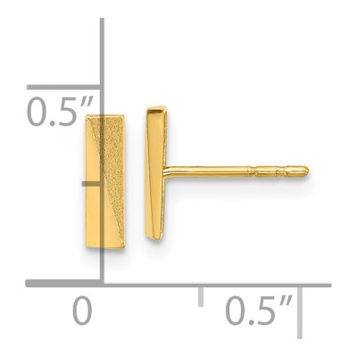 14K Yellow Gold Bar Stud Earrings – view 4