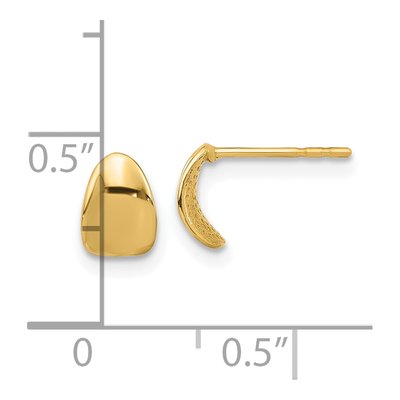 14K Yellow Gold Curved Button Stud Earrings – view 4