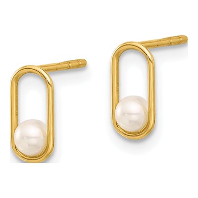14K Yellow Gold Freshwater Pearl Dangle Earrings – view 2