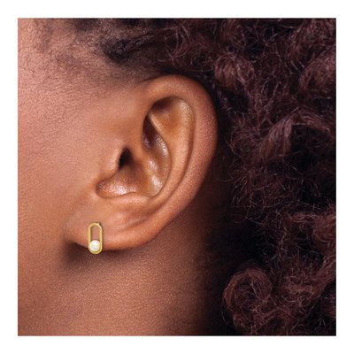 14K Yellow Gold Freshwater Pearl Dangle Earrings – view 3