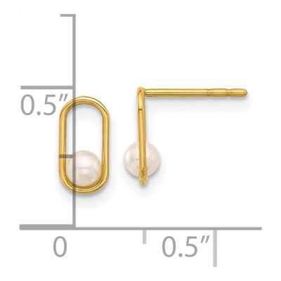 14K Yellow Gold Freshwater Pearl Dangle Earrings – view 4