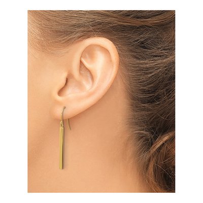 14K Yellow Gold Bar Dangle Earrings – view 3