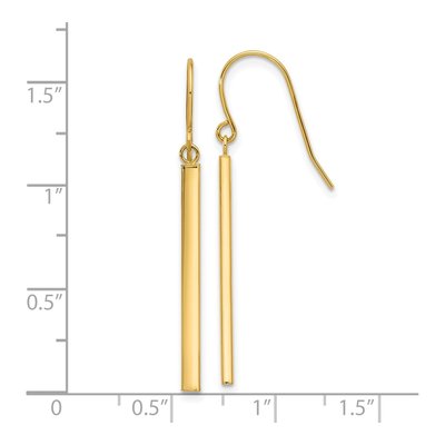 14K Yellow Gold Bar Dangle Earrings – view 4