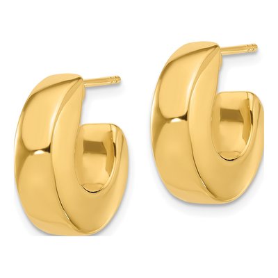 14K Yellow Gold 18mm J- Hoop Earrings – view 2