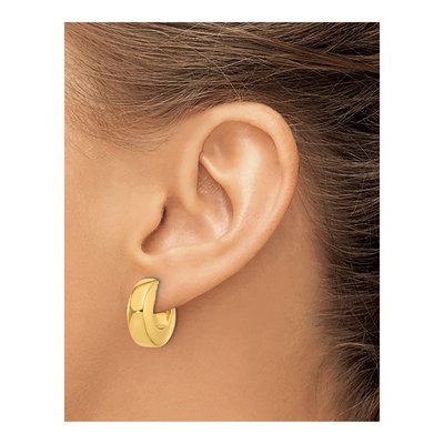 14K Yellow Gold 18mm J- Hoop Earrings – view 3