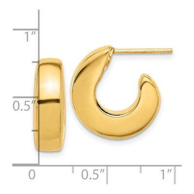 14K Yellow Gold 18mm J- Hoop Earrings – view 4