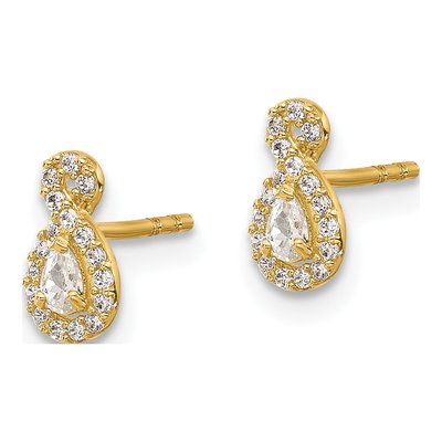 14K Yellow Gold Round CZ Infinity Stud Earrings – view 2