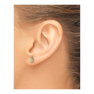 14K Yellow Gold Round CZ Infinity Stud Earrings – view 3