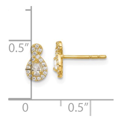14K Yellow Gold Round CZ Infinity Stud Earrings – view 4