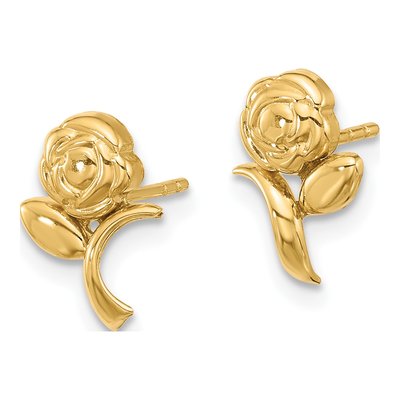 14K Yellow Gold Button Stud Earrings – view 2