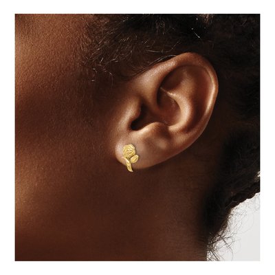 14K Yellow Gold Button Stud Earrings – view 3