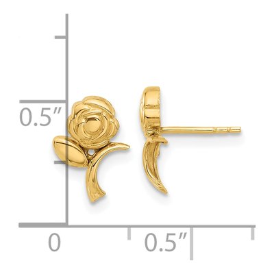 14K Yellow Gold Button Stud Earrings – view 4