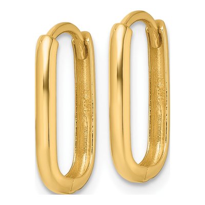 14K Yellow Gold 16mm Huggie Hoop Earrings – view 3