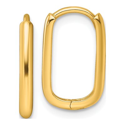 14K Yellow Gold 16mm Huggie Hoop Earrings
