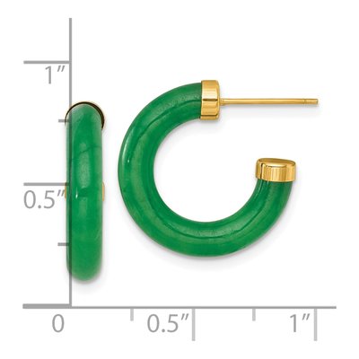 14K Yellow Gold 19mm Jade C- Hoop Earrings – view 4