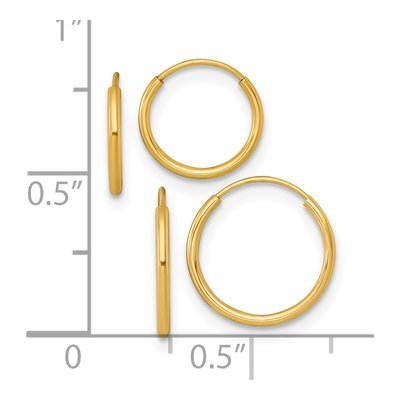 14K Yellow Gold Endless Hoop Earrings Set of 2 – view 4
