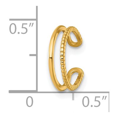 14K Yellow Gold Two-Row Ear Cuff Ear Cuff – view 5