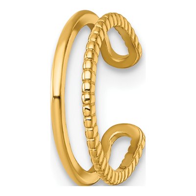 14K Yellow Gold Two-Row Ear Cuff Ear Cuff