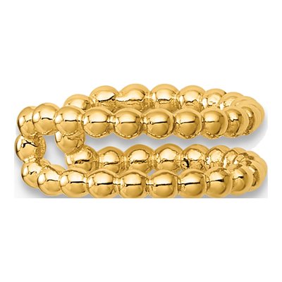 14K Yellow Gold Beaded Two Row Ear Cuff Ear Cuff – view 3