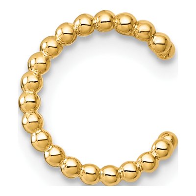 14K Yellow Gold Beaded Two Row Ear Cuff Ear Cuff – view 4