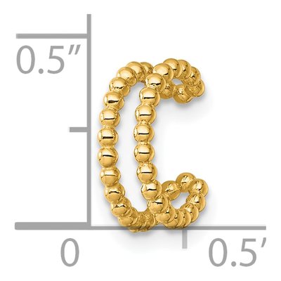 14K Yellow Gold Beaded Two Row Ear Cuff Ear Cuff – view 5