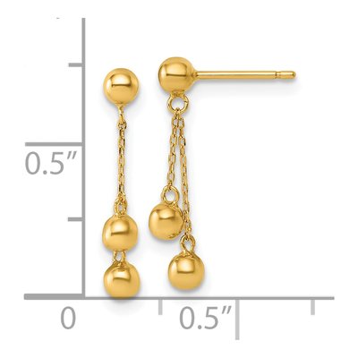 14K Yellow Gold Ball Dangle Earrings – view 4