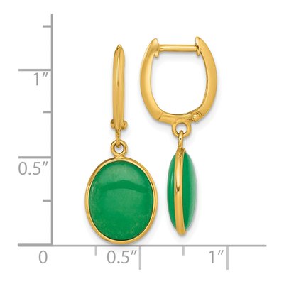 14K Yellow Gold 29mm Jade Huggie Hoop Earrings – view 4