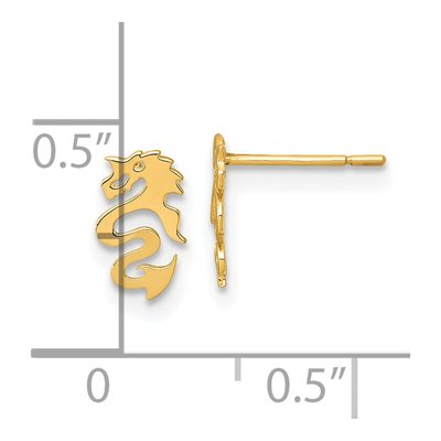 14K Yellow Gold Dragon Stud Earrings – view 4