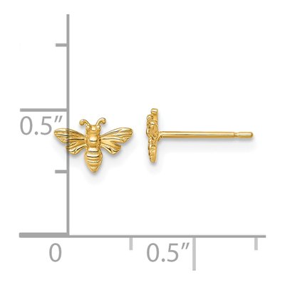 14K Yellow Gold Honey Bee Stud Earrings – view 4