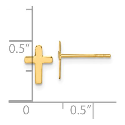14K Yellow Gold Latin Cross Stud Earrings – view 5
